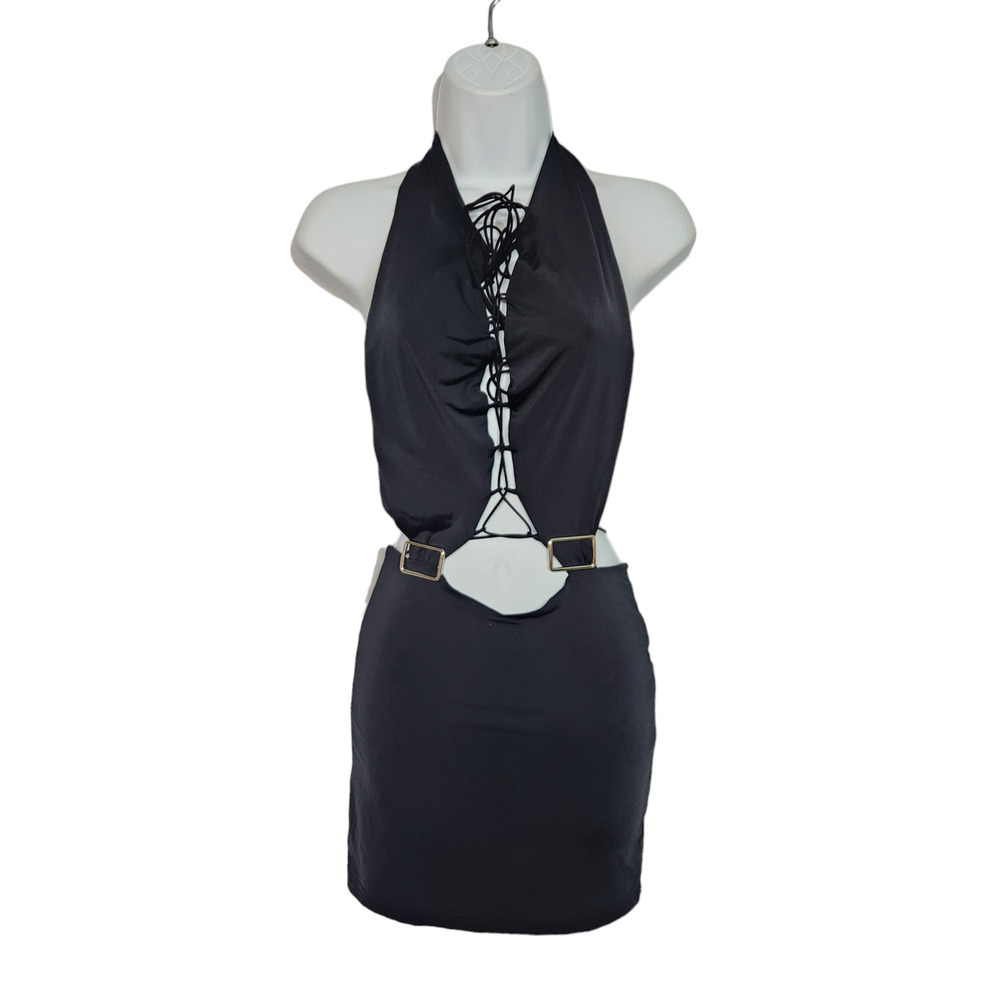 I am GIA NWT Y2K Stretchy Black Mini Dress XXS